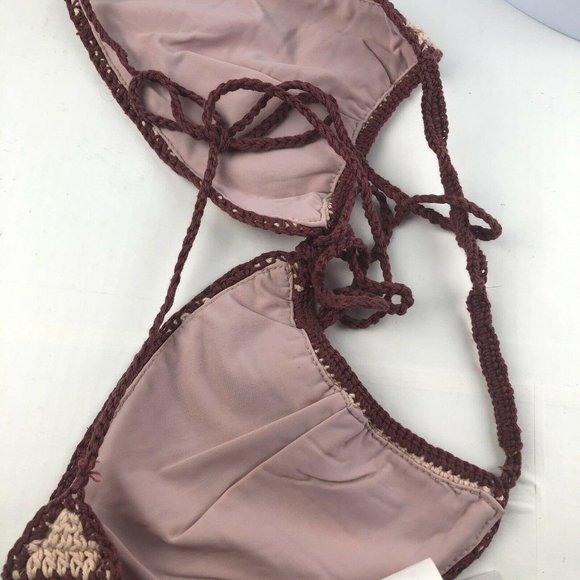 Women Small SOME DAYS LOVIN Miles Crochet Triangular Bikini top - Picture 8 of 9